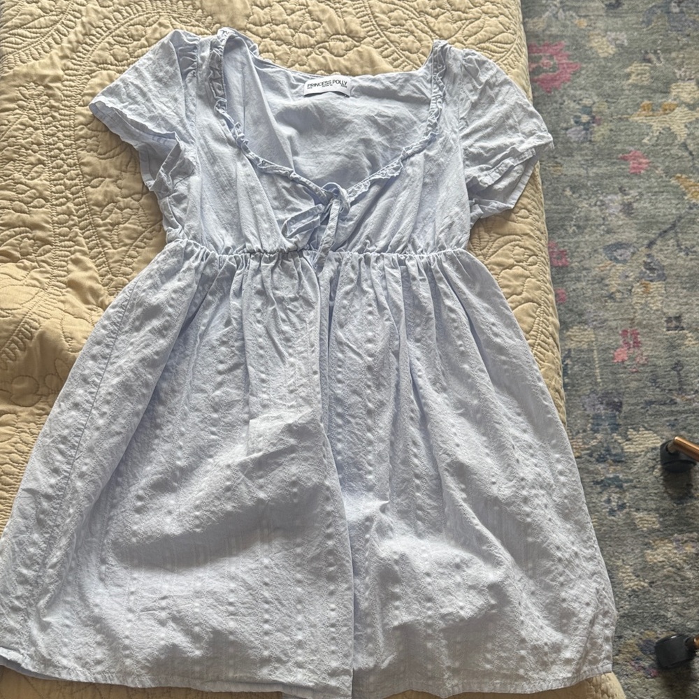 Princess Polly Pale Blue Eyelet Mini Dress